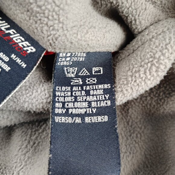 VTG Hilfiger Athletics Jacket Mens Medium Nylon Fleece Lined Reversible - Picture 9 of 12